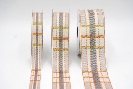 Creme, Grau und Gold Karomuster Band_AI